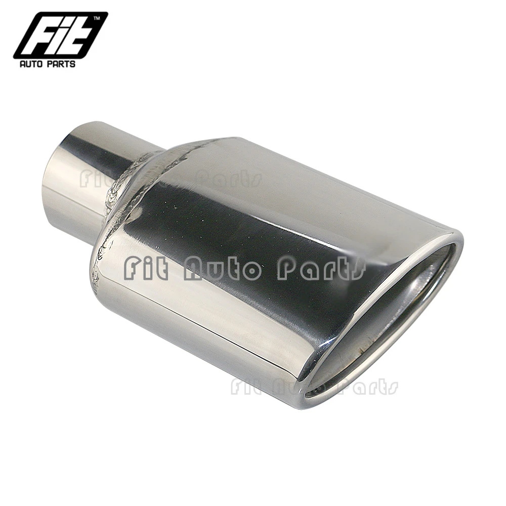 1pcs Car Exhaust End Tip Interface 57mm Slant Rolled Outlet Auto Muffler Tail Pipe For AG Accessories