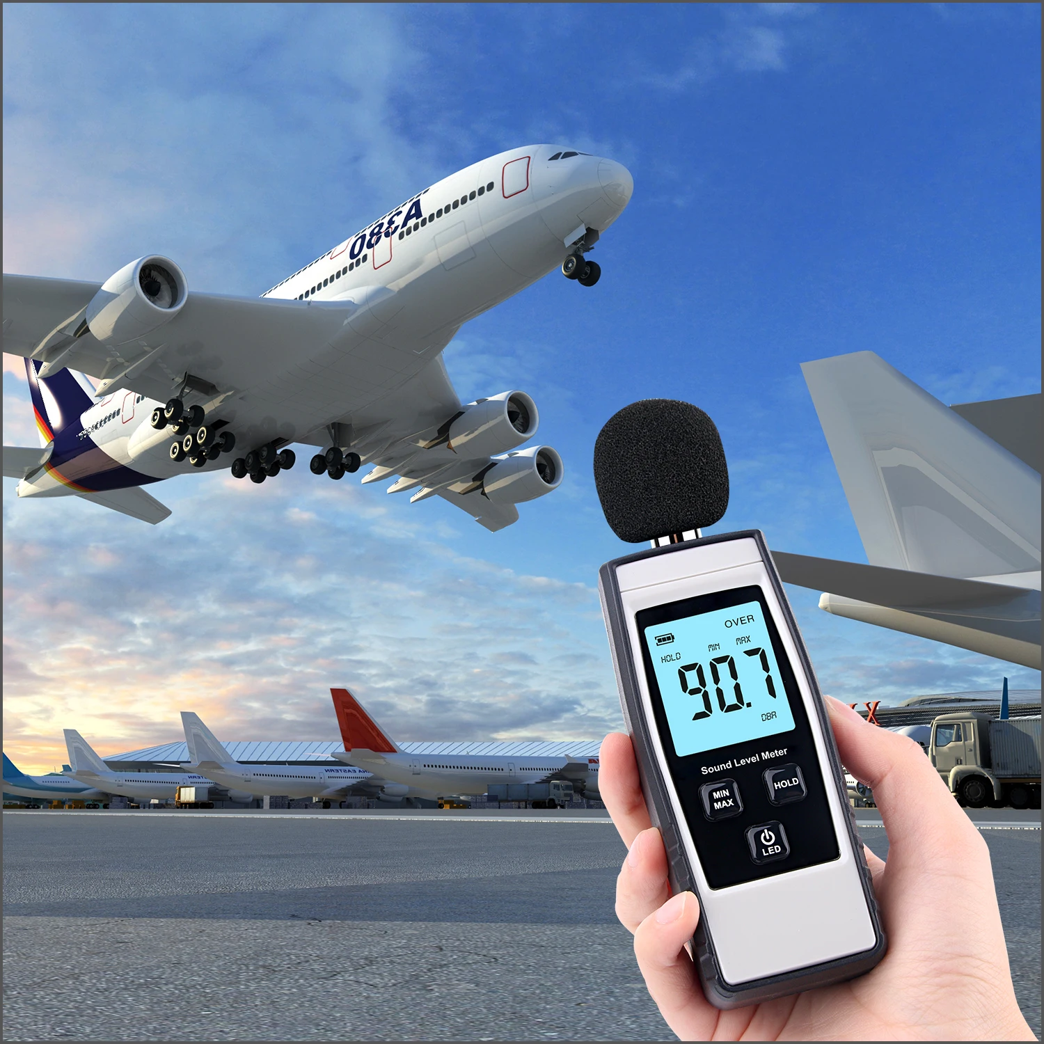 RZ Sound Level Meter Digital Handheld DB Meter Sound Monitor Noise Audio Level Meter 30-130dB Decibels Mini Sound Meter 5