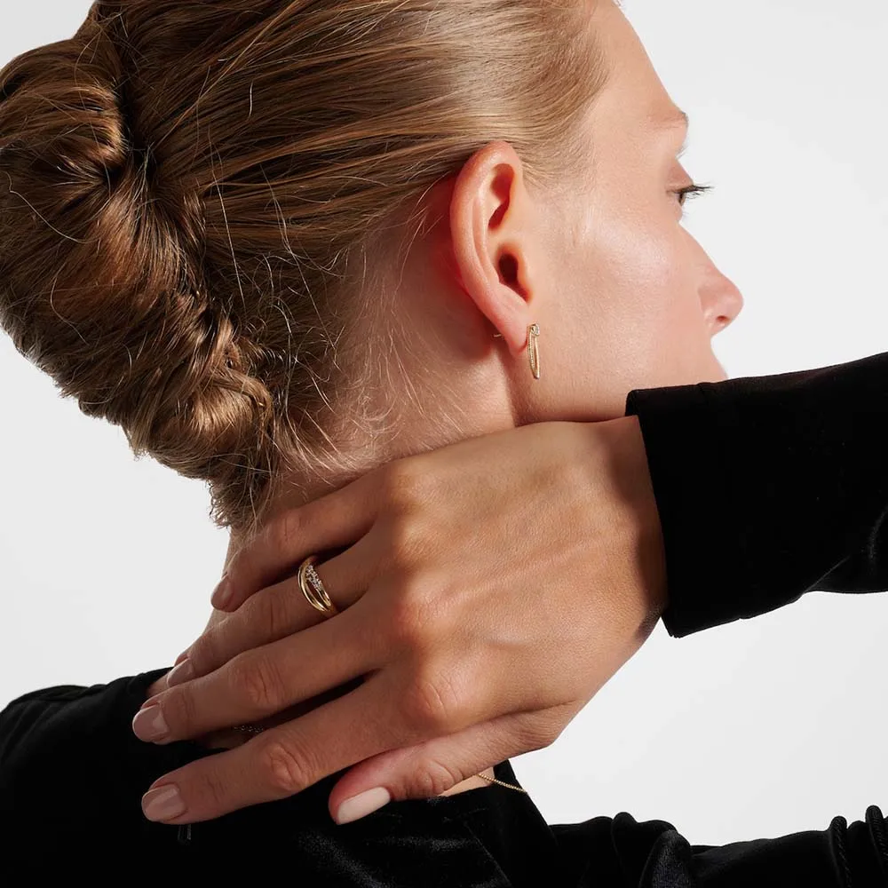 New 18K Gold Plated Crossing Smooth Metal Waterproof Rings Inlaid Cubic Zirconia Minimalist Wedding Ring Charm Jewelry Anillos