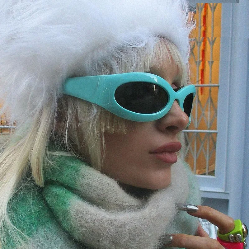 

Vintage Luxury Punk Sports Women Sunglasses Fashion Y2K Cat Eye Mirror Goggle Brand Designer Men Sun Glasses Shades UV400