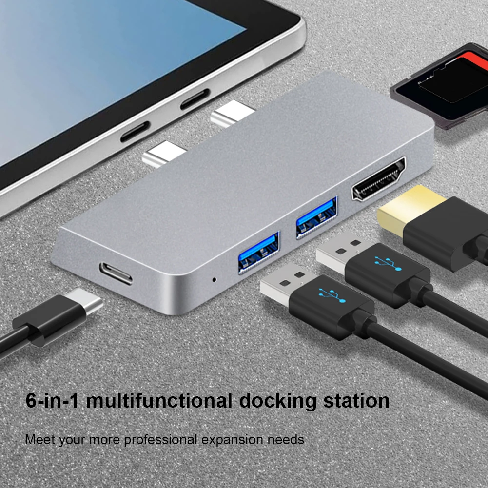 Hub Dock Station Splitter Converter Per Microsoft Surface Pro 8 9 X Docking Station Pd Type-C Usb C Adapter 4K Hdmi Compatibile