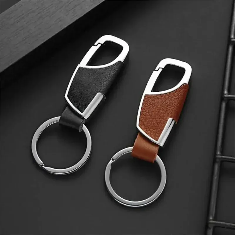 Leather Keychain Unisex Metal Waist Key Ring Car
