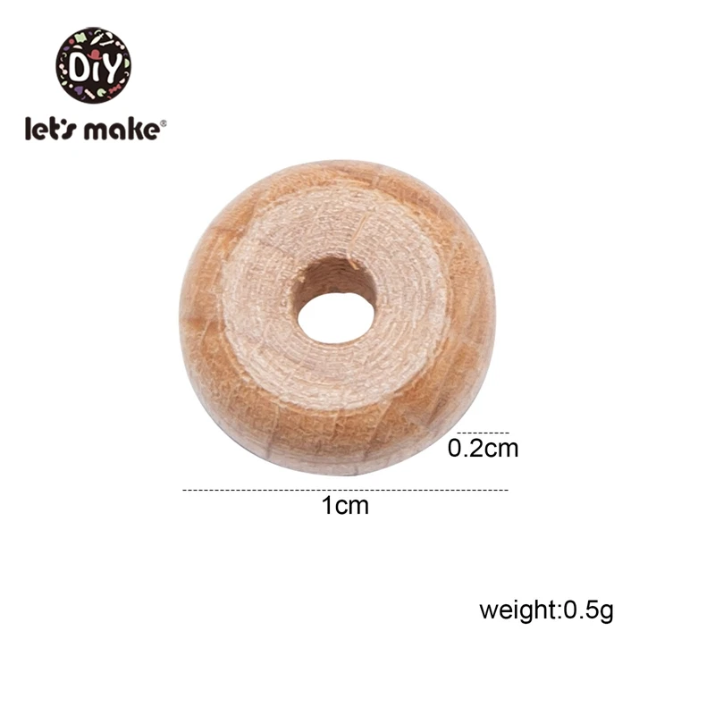 Lassen Sie uns 50 stücke 10mm Buche Abakus Perlen Holz Perlen Halskette DIY Lebensmittel qualität Baby Beißring Perlen Nippel Kette Zubehör machen – Detail 21