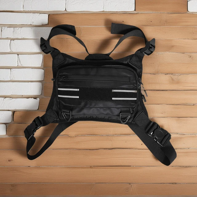 Chest Rig Bag Lightweight Front Chest Pack Water Resistant Running Vest Bag with Reflective Strip for Cycling Hiking Chest Rig Bag Lightweight Front Chest Pack Water Resistant Running Vest Bag with Reflective Strip for Cycling Hiking