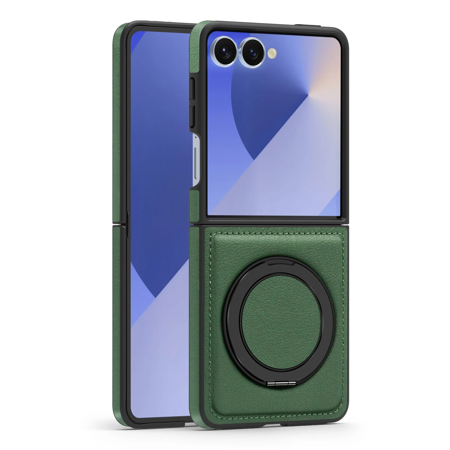 Premium PU Leather Magnetic Case with 360° Rotation Ring Stand Cover