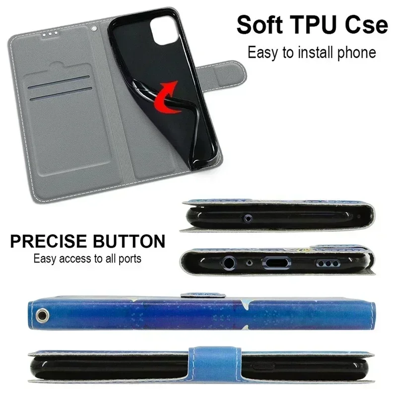 Magnetic Flip Leather Wallet Phone Case with Book Cover