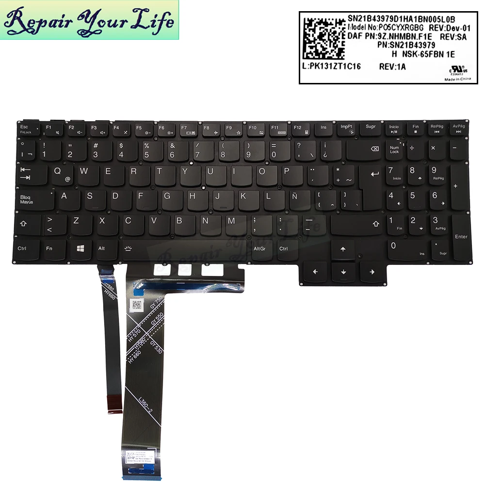 Latin Fra Francês Azerty Rgb Retroiluminado Teclado para Lenovo Legion 517imh05h 5-17imh05 5-17arh05h 5-17ith6 Colorido Backlight Novo - Imagem 4