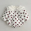 2024 New Winter 0-24M Baby Girl Thicken Warm Clothing Toddler Baby Girl Thicken Warm Romper Infant Baby Girls Printing Jumpsuit