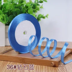 Satin Ribbon for Gift Wrapping and DIY Crafts - 22 Meters, 6mm (Christmas, Halloween, Wedding, Birthday) (Diamond Blue)