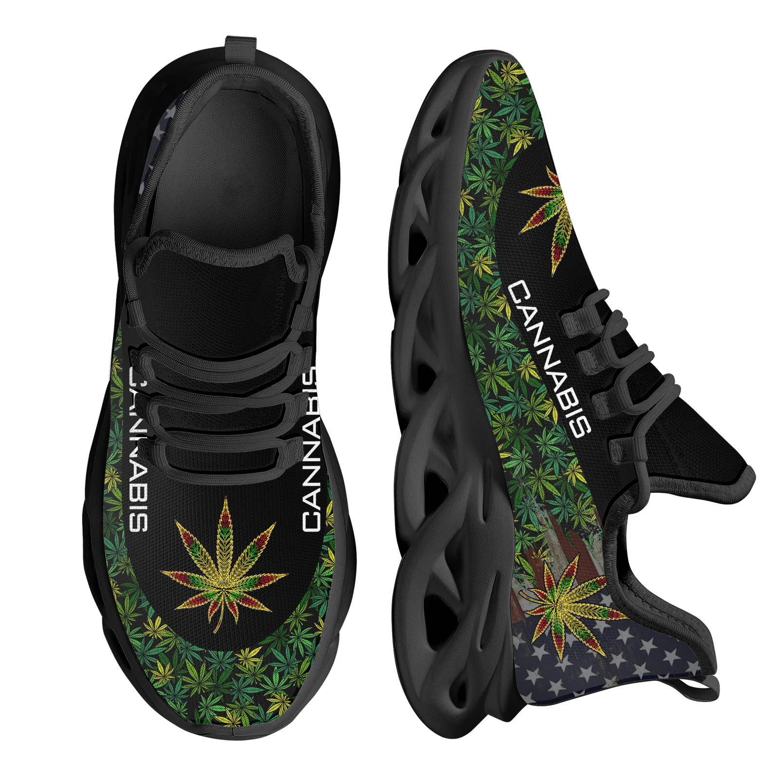 

Женские сетчатые кроссовки INSTANTARTS, свободные сникерсы на нескользящей платформе, с 3D принтом сорняков, спортивная обувь для тенниса