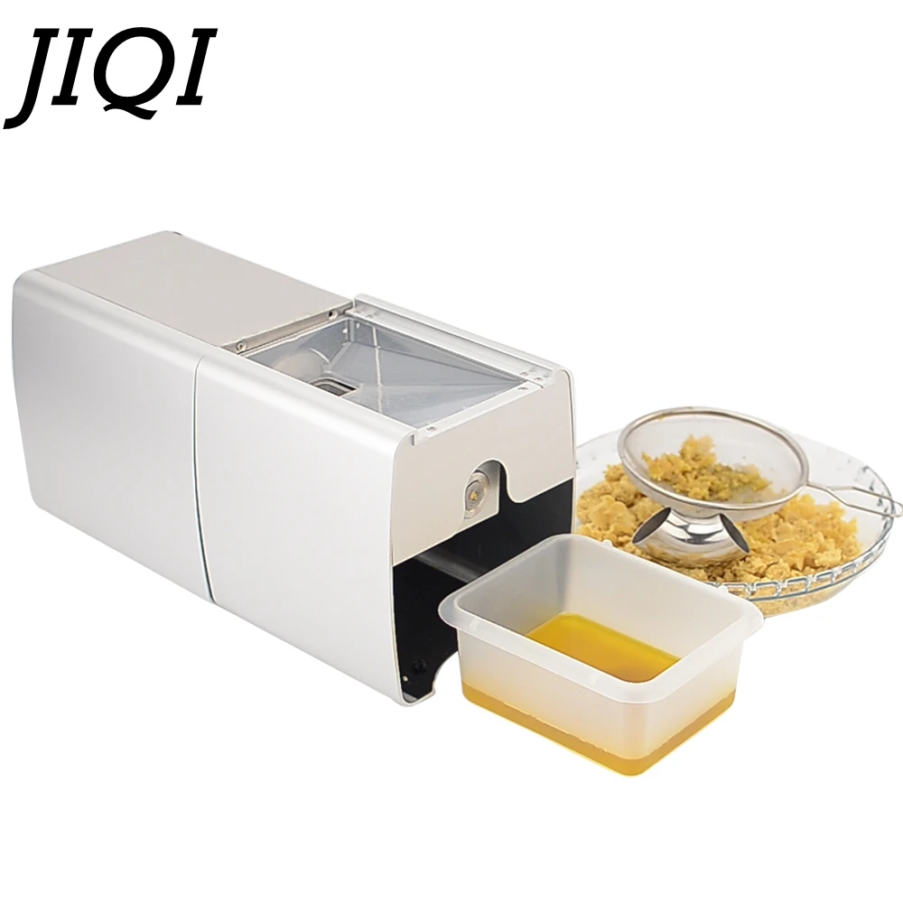 JIQI Household Cold and Hot Oil Presser Automatic Sunflower Seeds Extractor Peanut Oil Press Machine Stainless Steel Squeezer