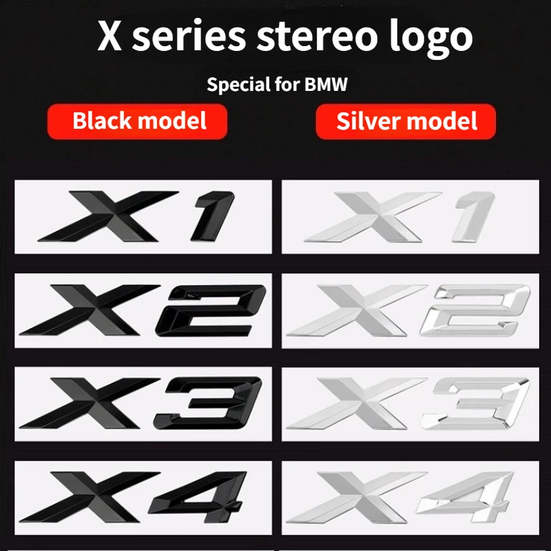 

Adhesive Black 3D Chrome Letters For Car Trunk Alphabet Emblem Badge For BMW X1 X3 X5 X6 GT Car Lettering Stickers Accessories