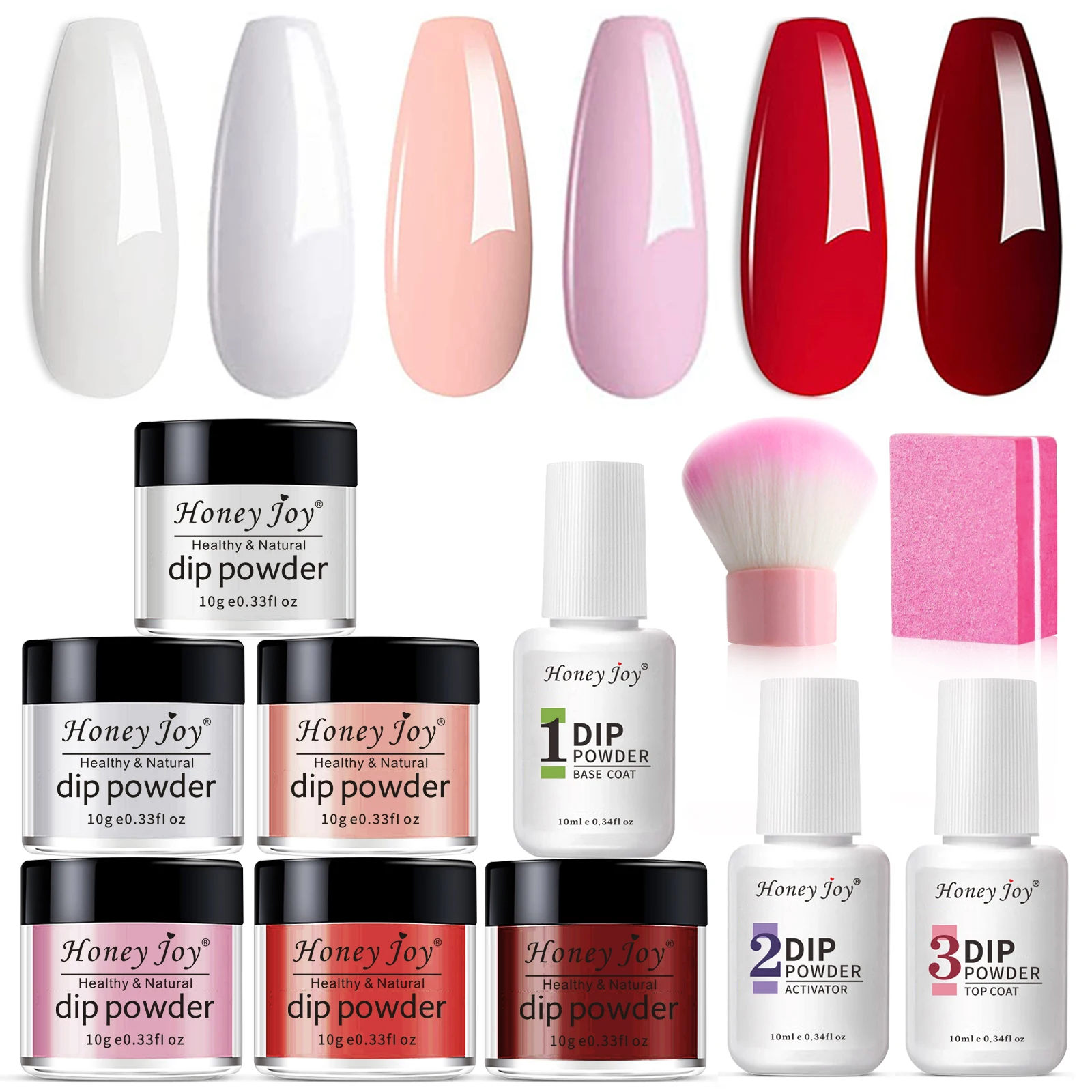 9PcsDipPowderLiquidSetFlashDippingPowderKitNailDustfor