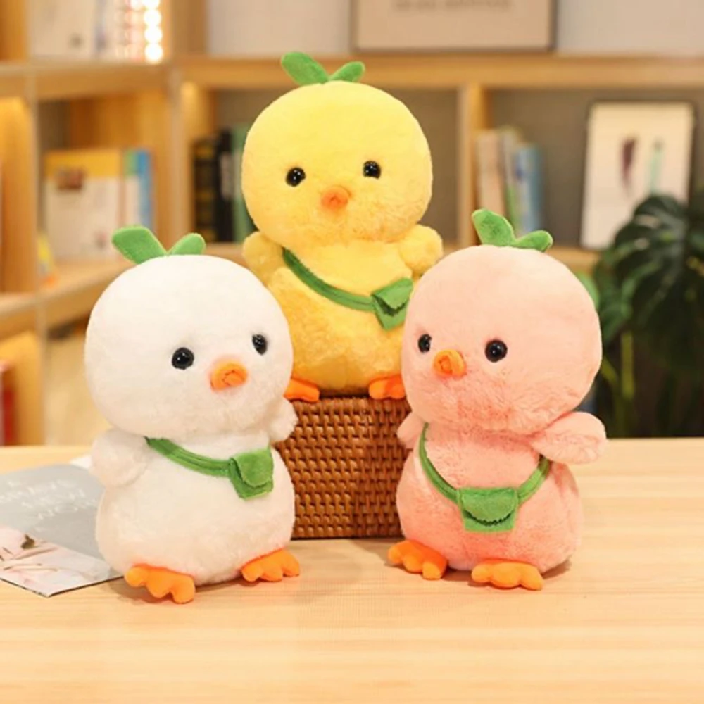 25cm Cartoon Bag Chick Plush Toy Chicken Doll Appease Pillow Home Decorate Stuffed Animals Colorful Gift For Birthday Boys Girls plush toy bunny plush stuffed animals fluffy bunny keychain rabbit keychain for decorate home friends gift