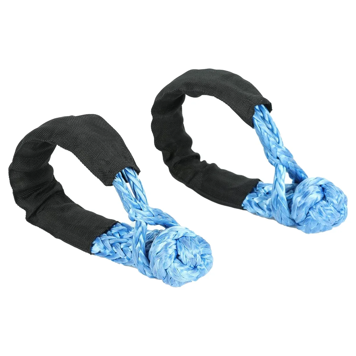 

2PCS Blue 1/2Inch X 22Inch Soft Hook and Loop Rope Synthetic Traction Strap 43000LBS Breaking Power