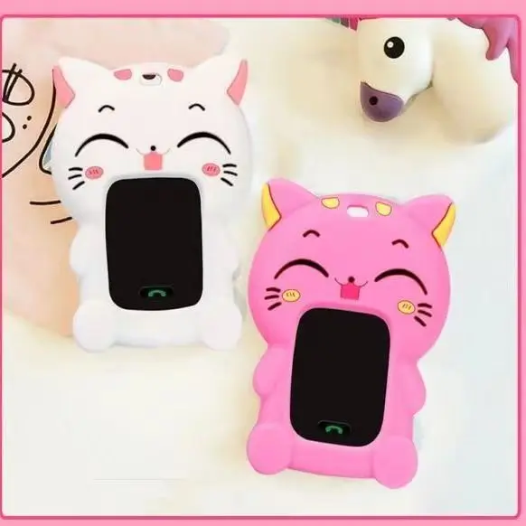 

Protect Cover for Kids Smart Watches Universal 1.44" 1.54" Cartoon Cat Anti-lost Shockproof Cover fundas de gato para reloj