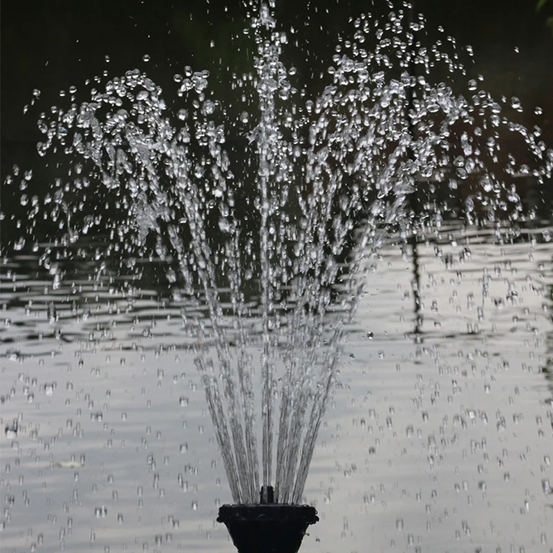 Solar Fountain Water Fountain Garden Pond Fountain Fountain Nozzles Fish Pond Fountain Water Submersible Pump Nozzle Kit Mushroom Fountain Spray Set for Goldfish Pond Aquarium Pool Garden Supplies