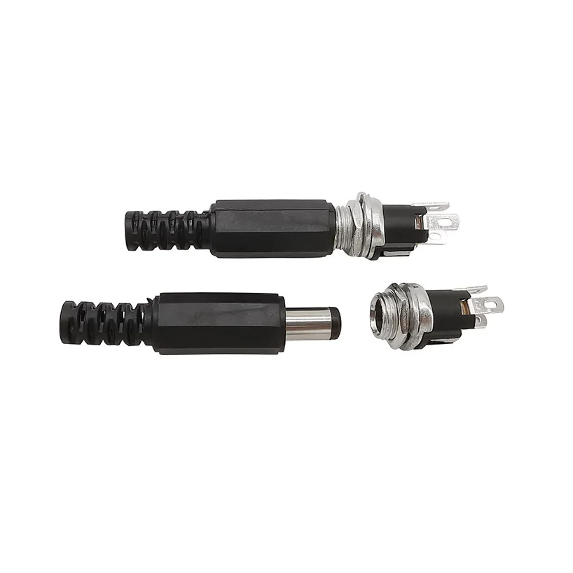 Description Picture 5 of item5.5mm x 2.1mm 5.5x2.1 DC Power Supply Plug Connector + Female Metal Panel Mount Socket Jack Plug DC Connectors Terminal Adapter