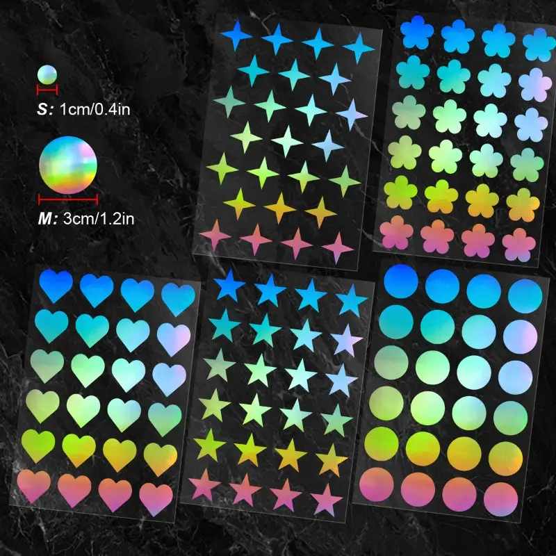 1 sheet Self Adhesive Heart Paper Stickers - Laser Engraved Decorative Stickers for DIY Craft Gifts - Image 4