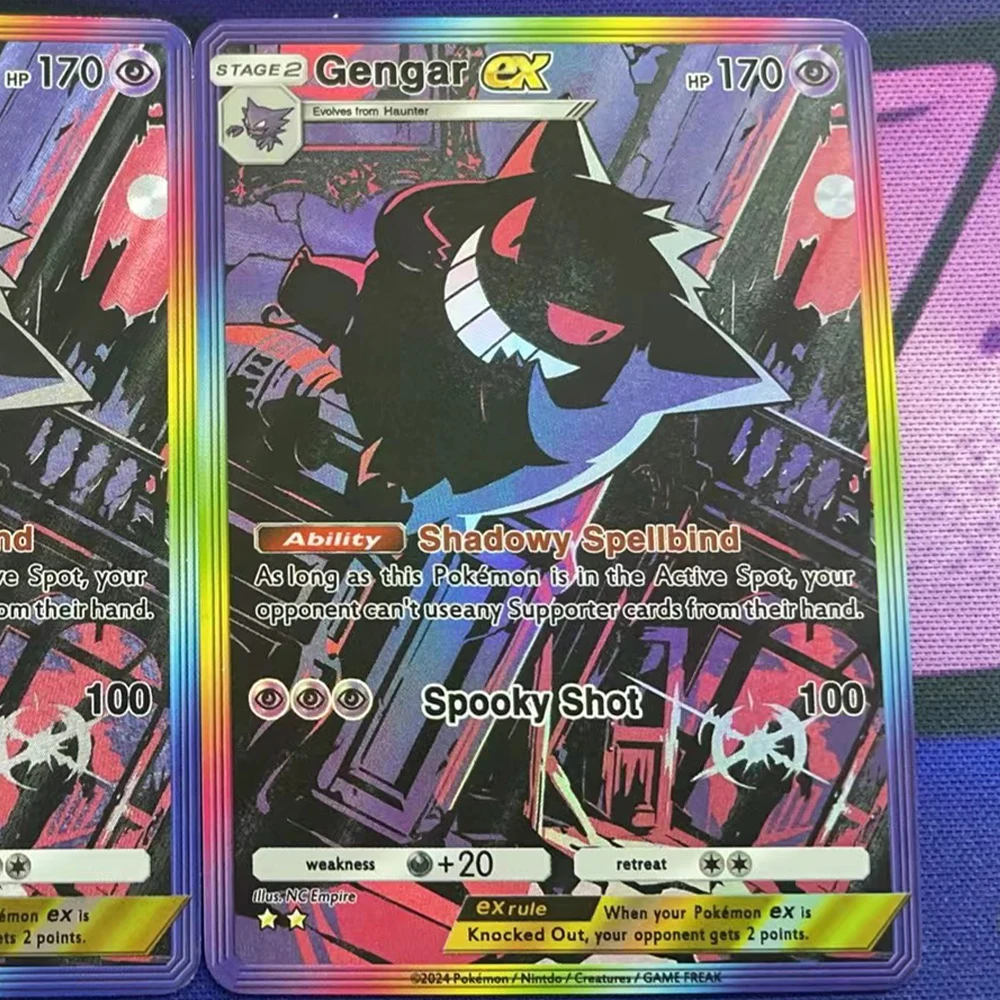 Gengar Ex Holographic Textured Anime Collectible Card