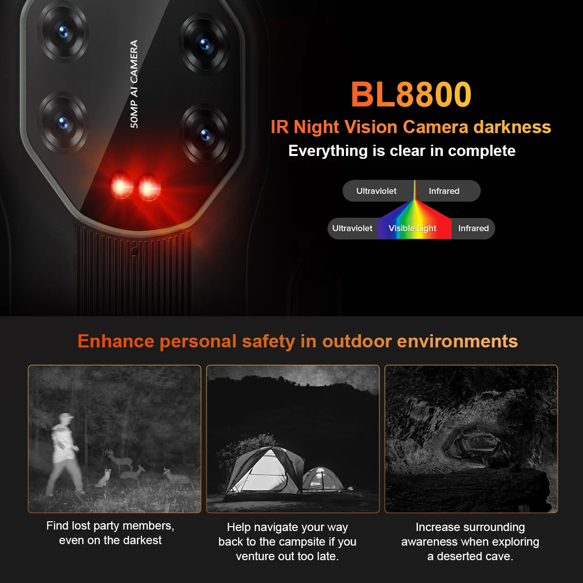 Blackview BL8800 Night Vision & BL8800 Pro 5G Rugged Phone Thermal Imaging Camera FLIR® Smartphone 6.58" 8GB+128GB Cell Phone 6 Blackview BL8800 Night Vision & BL8800 Pro 5G Rugged Phone Thermal Imaging Camera FLIR® Smartphone 6.58" 8GB+128GB Cell Phone 6