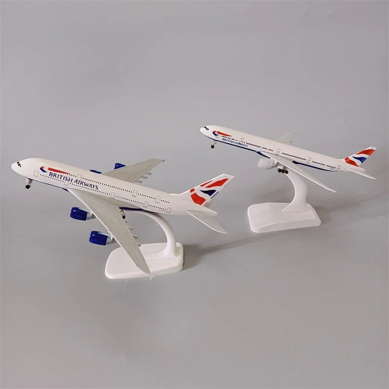 20cm Alloy Metal British Airways AIRBUS A380 Boeing B777 Airlines Airplane Model Diecast Plane Model Aircraft w Landing Gears