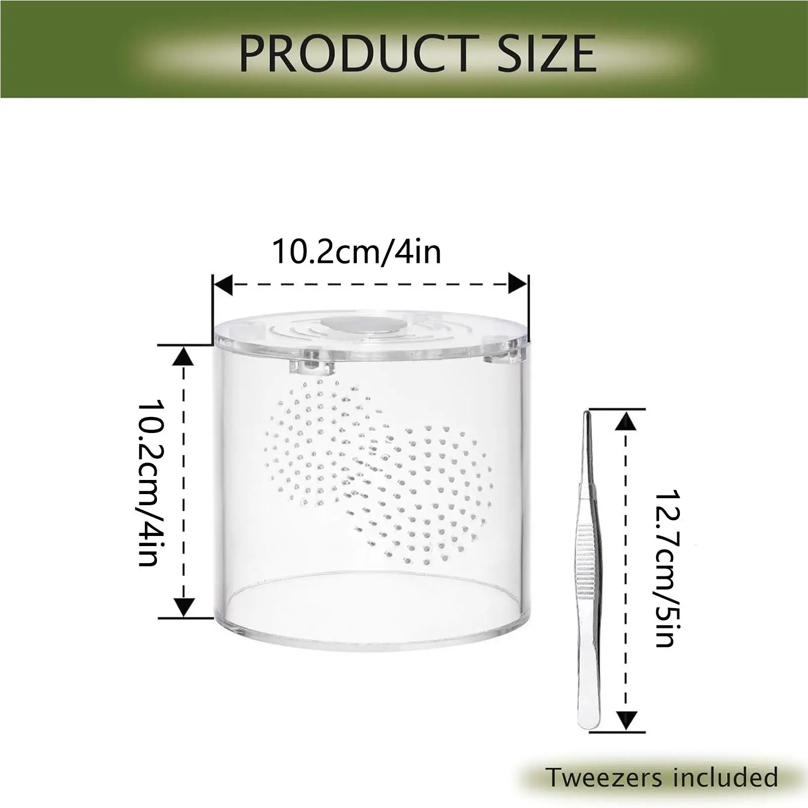 타란툴라 사육장 10.2x10.2x10.2cm 투명 아크릴 탈출 방지 통풍 스택형 거미 사육장 (거미게용)