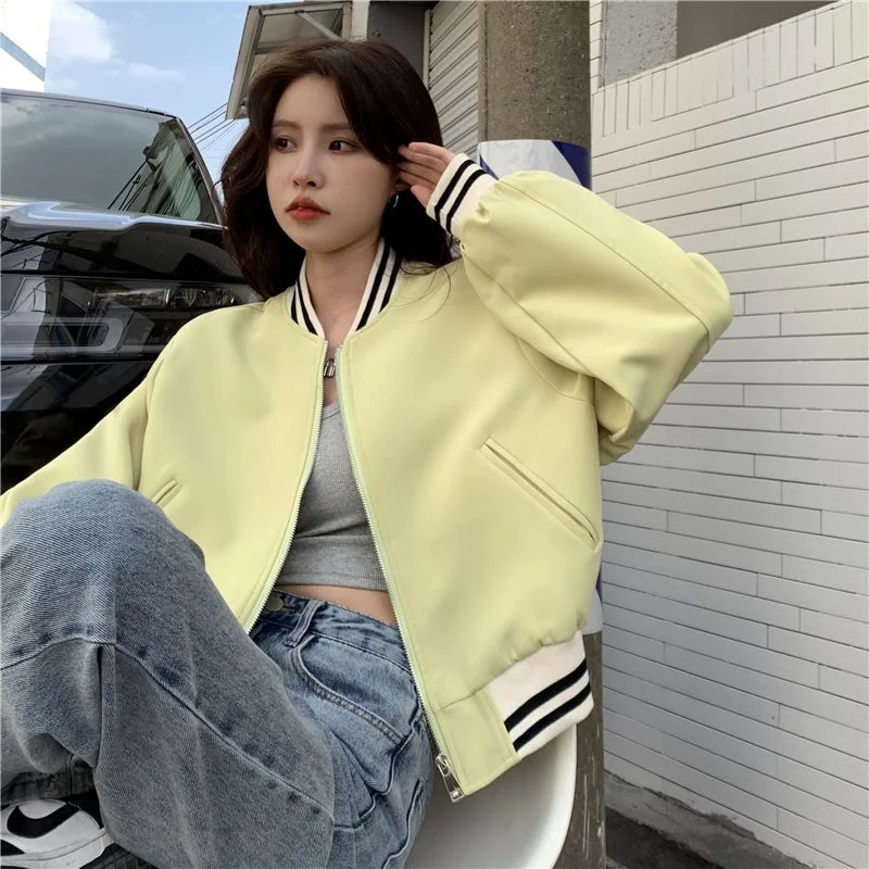Short Baseball Jersey Women's Autumn Korean Version 2023 New Loose Sweetheart Fried Street Student Loose Long Sleeve Jacket Coat