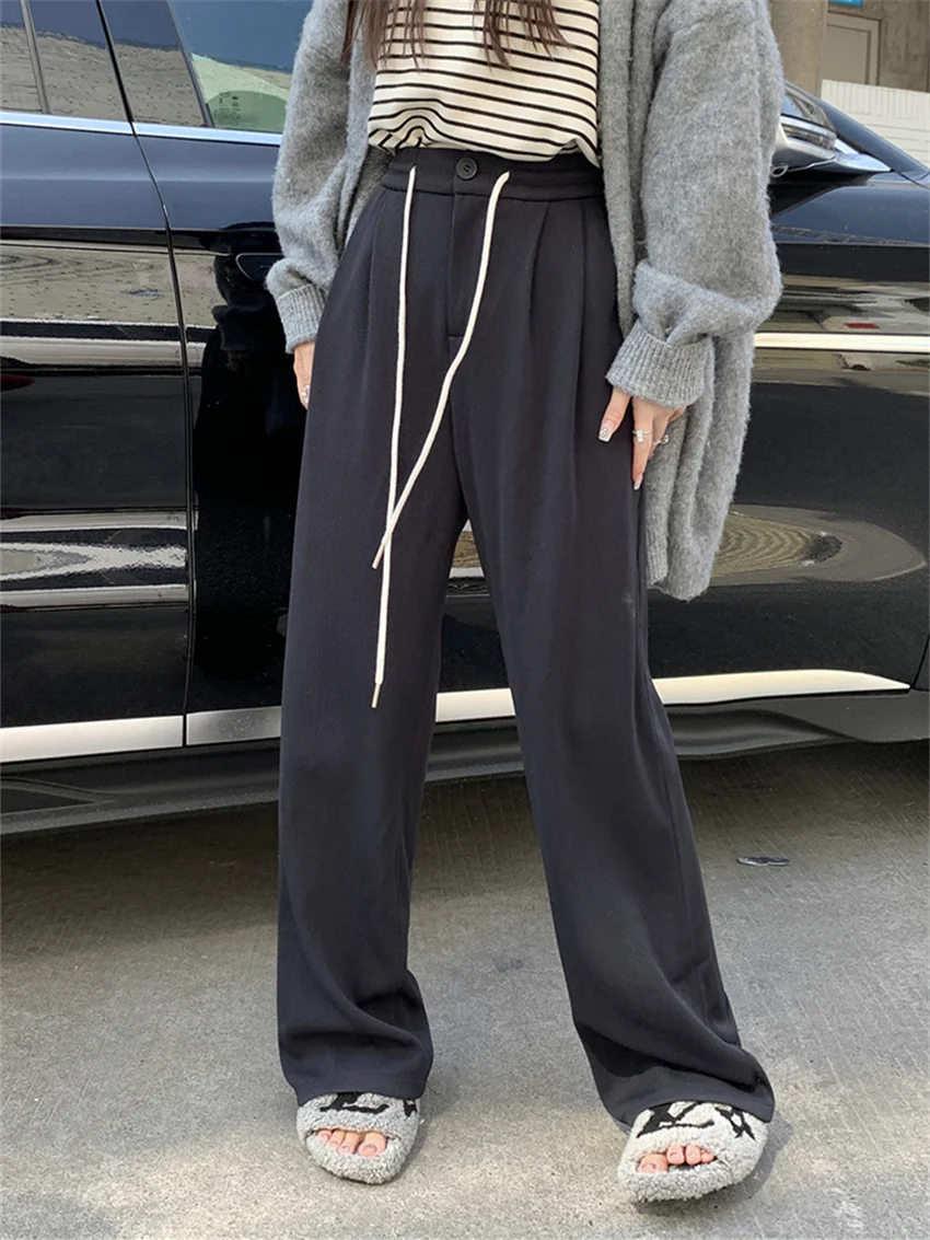 

Брюки Alien Kitty женские прямые однотонные, шикарные повседневные офисные брюки с широкими штанинами, универсальная уличная одежда, Офисная Дамская верхняя одежда, зима 2023