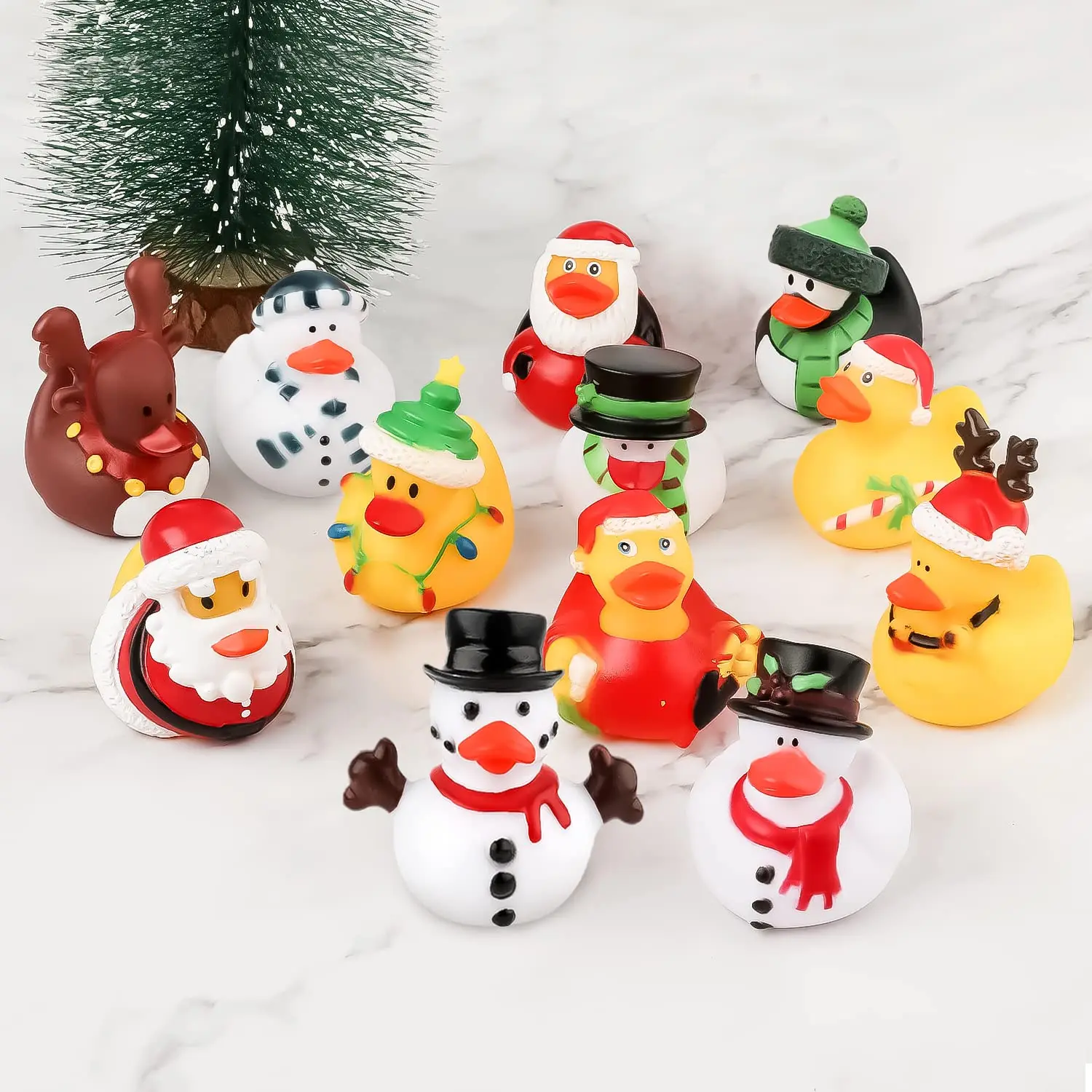 2/6/12PC Christmas Rubber Ducks, Bath Rubber Ducky Toys Cute Holiday Rubber Ducks Ducking for Holiday Celebrations Party 4