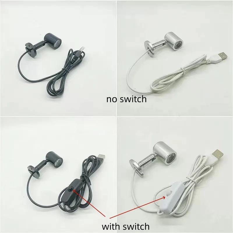 USB DC5V LED 3W Jewelry Cabinet Showcase Mini Spotlight Switch USB Interface store Display Wine Bench Lamp Ceiling Light