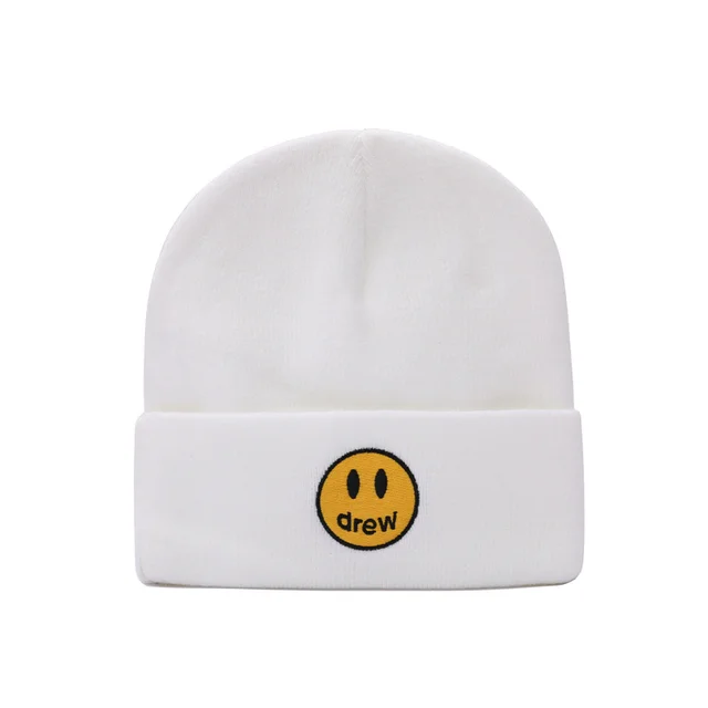 Drew Knitted Hat Smiley Smile Face 