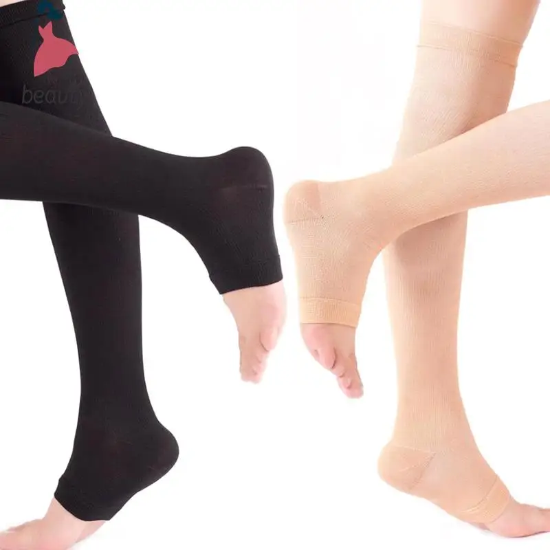 Open Toe Knee-High Medical Compression Stockings Varicose Veins Stocking Unisex Compression Brace Wrap Shaping 18-21mm Personal Health Care Varicose Veins Patch