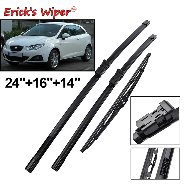 Juego de escobillas de limpiaparabrisas delanteras y traseras para Seat  Ibiza 6J 2009-2012, escobillas de