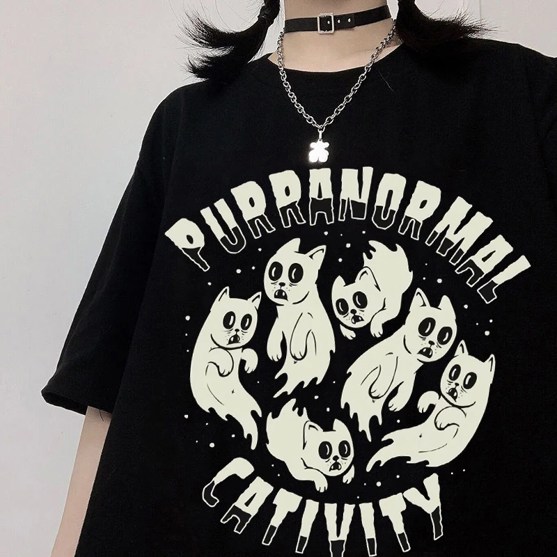 

Kawaii Cat Funny Cartoon Graphic Print T-shirt Women Harajuku Cute Anime Tshirt Fashion Tee Shirt Streetwear Tops Female T-shirt