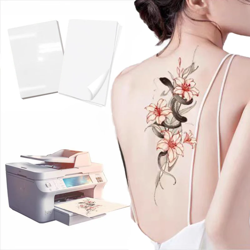 5/10 set di carta di trasferimento A4 fai da te arte impermeabile tatuaggio temporaneo carta per la pelle stampante a getto d'inchiostro o laser adatta per adulti bambini