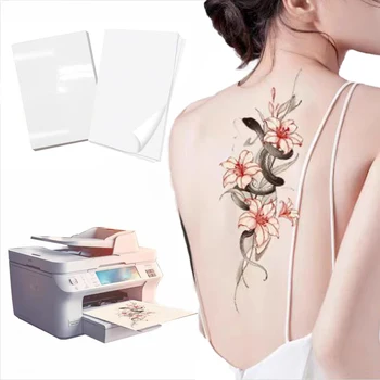 5/10 set di carta di trasferimento A4 fai da te arte impermeabile tatuaggio temporaneo carta per la pelle stampante a getto d'inchiostro o laser adatta per adulti bambini