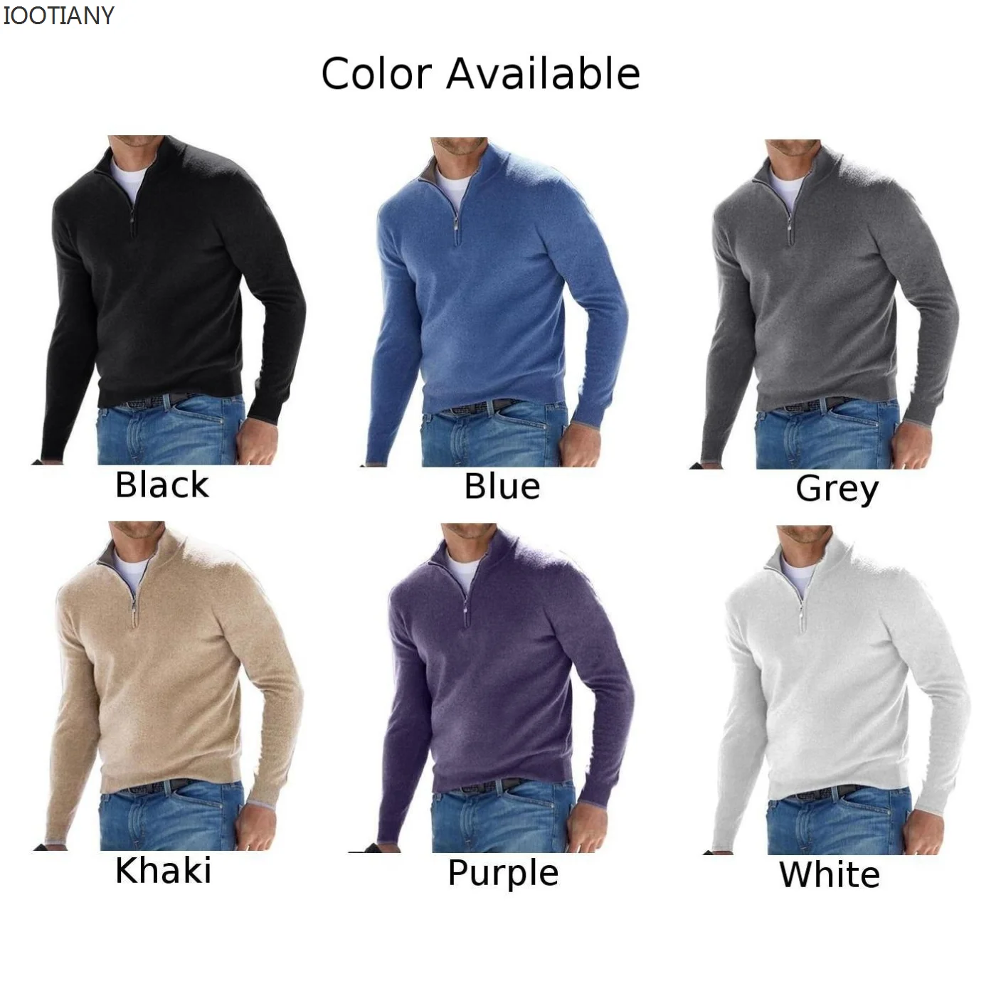 

Winter Men Bottoming Long Sleeved Pullover Zip V Neck Shirt Warm Knitted Sweater Strick Fashion Tops Solid Cashmere Undercoat