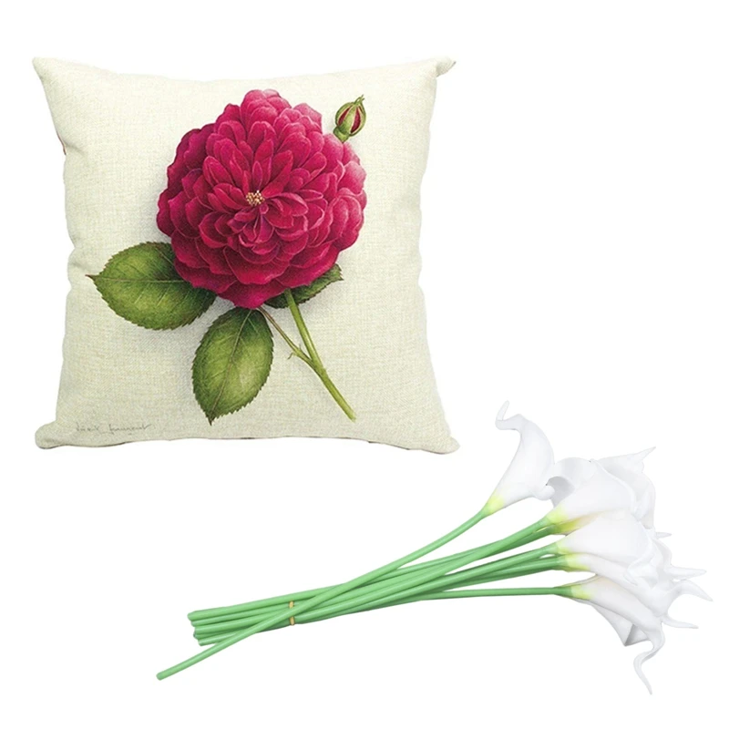 Искусственные цветы искусственные (белое желтое сердце) 34 см и 1 шт. винтажные