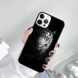 White Tiger Pattern Phone Case Cover for iPhone 12 or12 Pro (001)