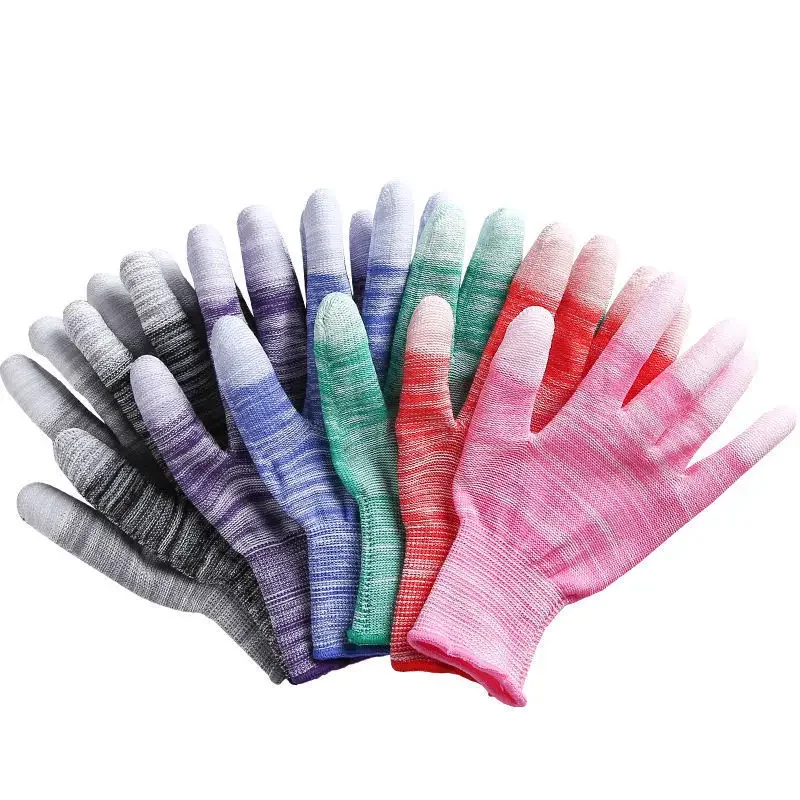 5pair Antistatic Gloves Anti Static ESD Electronic Working Gloves pu coated palm coated finger PC Antiskid for Finger Protection 5