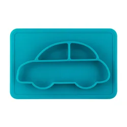 Cuenco de alimentación sólido para bebé, plato de plástico dividido, plato de cena, estilo de coche de dibujos animados, bandeja de mesa de 4 secciones