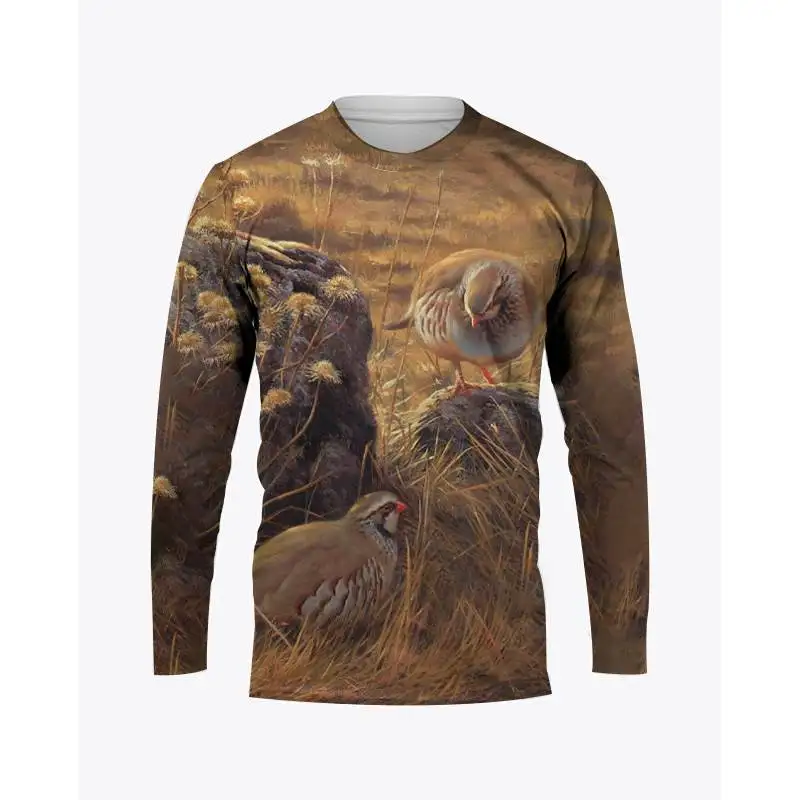 Quail 3D Print Long Sleeve T Shirt for Men and Women