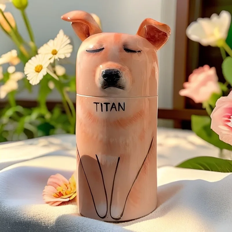 Personalized Hand-Painted Ceramic Pet Urn Colorful Ashes Memorial Unique Keepsake for Your Beloved Cat or Dog