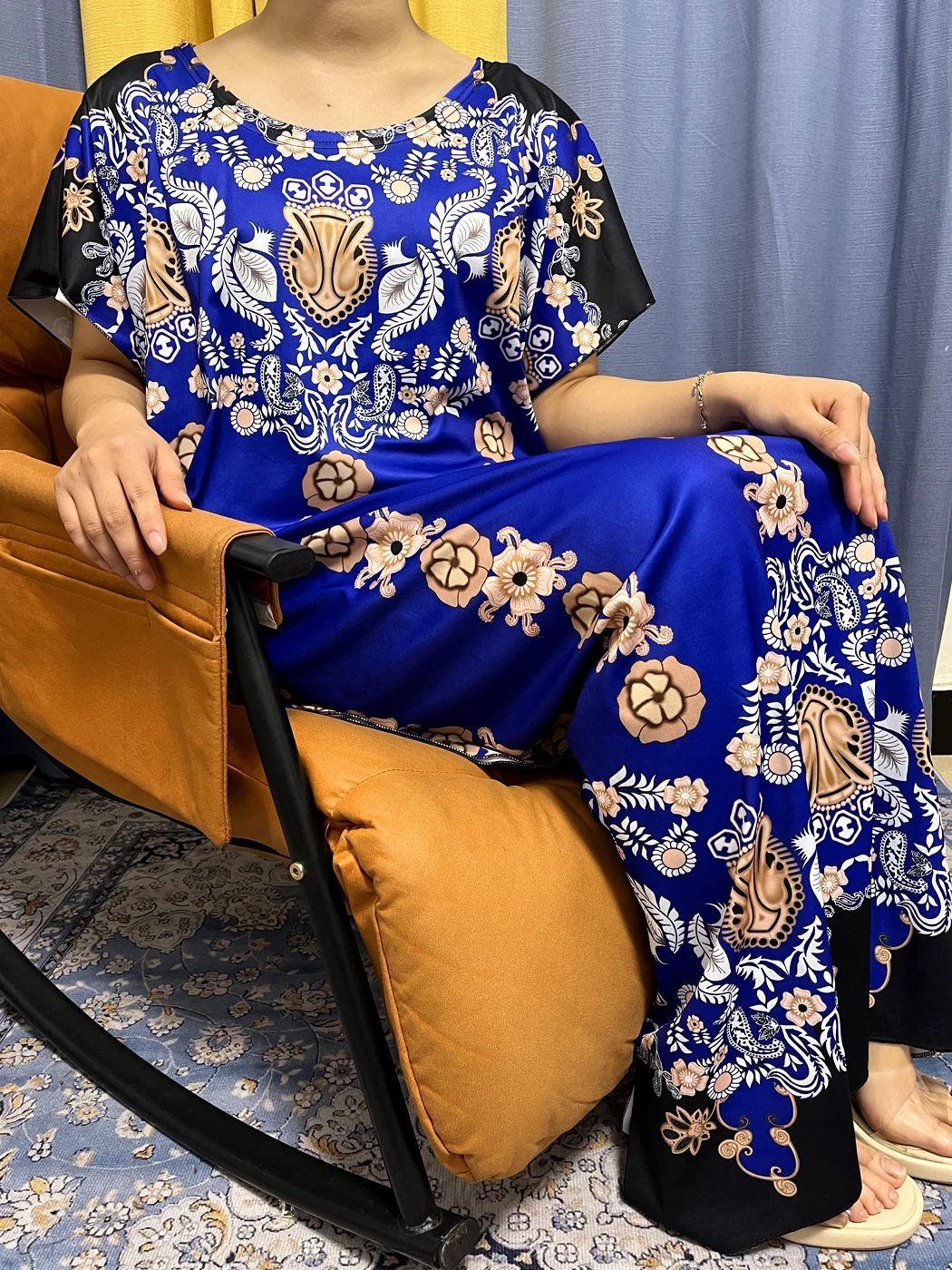 Abayas For Women 2023 New Summer Printed Floral Cotton O-neck Loose Femme Robe Traditional African Woman Dresses Kanga Clothing