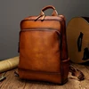 Handmade Genuine Leather Men Backpack Retro First Layer Leather Computer bag Latop Bags Casual Men's Travel Backpack Shoolbag 3