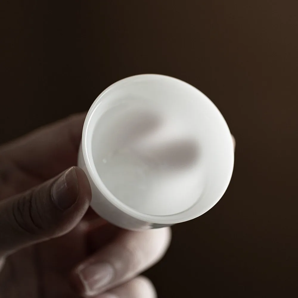 2pc/set Iced Jade Porcelain Bell Cup Chinese White Ceramic Tea Cup Small Master Cup Tasting Tea Mug Appreciate Tea Bowl Teaset