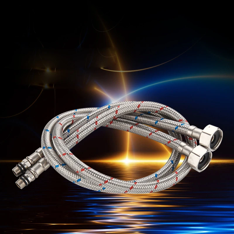 

1 Pair Stainless Steel Flexible Plumbing Pipe Cold Hot Mixer Faucet Water Supply Hoses Bathroom Accessories G1/2 60cm 80cm