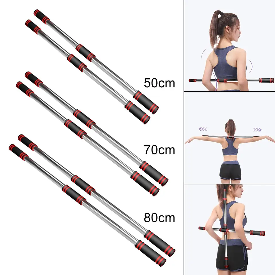 Bâton De Correction De Posture Et Yoga - Extensible, Portable - Pour Soulager Les Douleurs Dos/cou, Bureau, Gym - 10