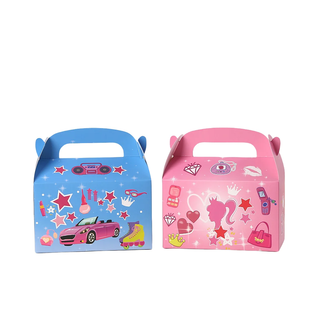 Princess pink blue gift wrapping bags, luxury designer kids party boxes, birthday candy... - SKU KPB01133 - UGI Packaging